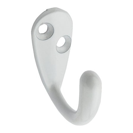 National Hardware 2PK WHT SGL Cloth Hook N248-377